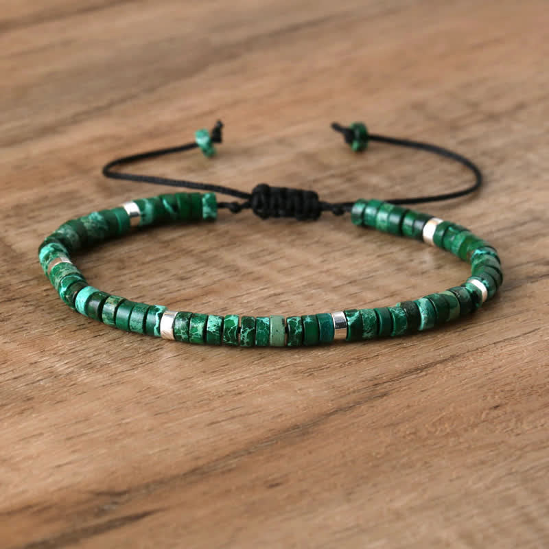 Avelena | Geflochtenes Armband mit 2,4 Mm Natursteinrollen Seraphina