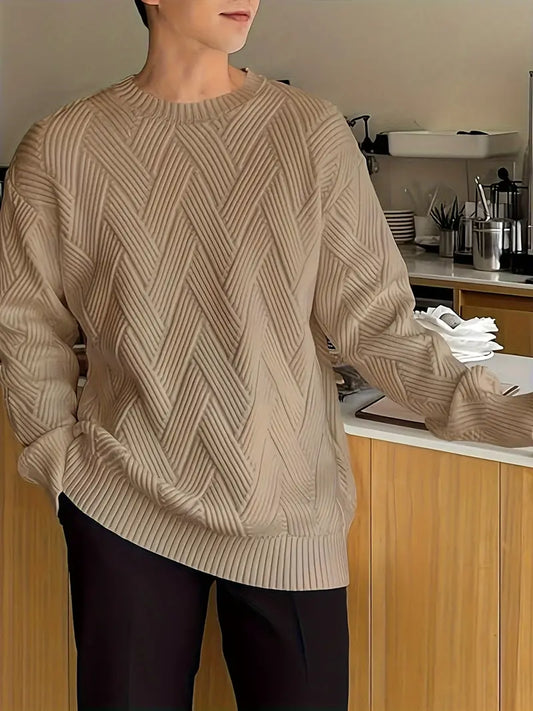 Herbstpullover mit Rippenbesatz für Herren | Kamarino