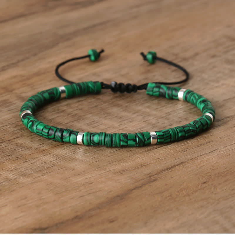 Avelena | Geflochtenes Armband mit 2,4 Mm Natursteinrollen Seraphina