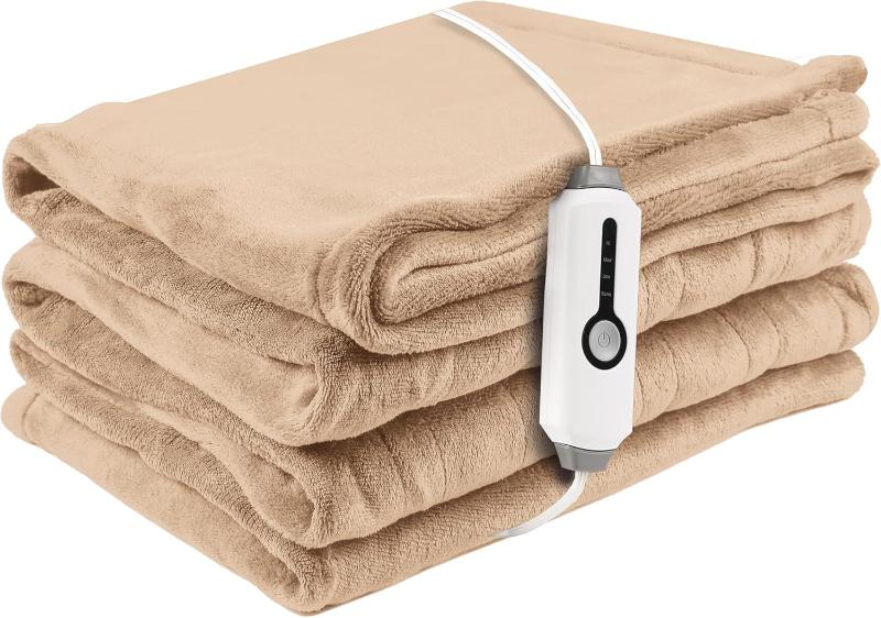 Avelena | Heizbare Elektrische Wurfdecke, Kuschelige Fleece Wärmendecke Mit 4 Wärmeleveln