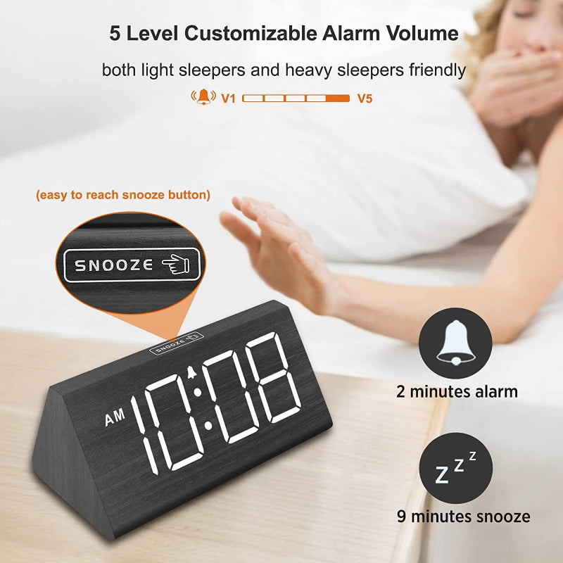 Avelena | Drei Digitale Wecker Mit Usb-Anschluss, Lauter Alarm, Dimmer Und Schlummerfunktion