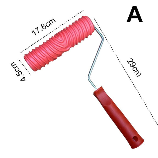 Avelena | Struktur-Prägemuster Farbroller | Wanddekoration | Gummiwalze mit Griff 29cm