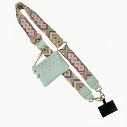 Avelena | Verstellbarer Telefon Lanyard Crossbody Gurt mit Geldbörse