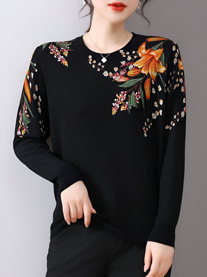 Avelena | Sweatshirt Langarm mit Floralprint