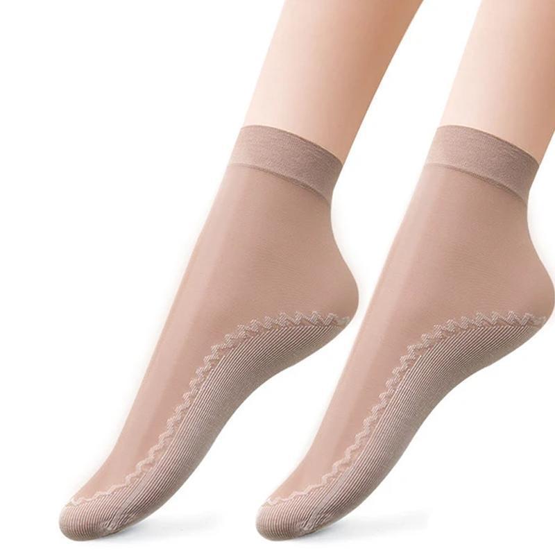 Avelena | Seide Anti-Rutsch Baumwollsocken - 5 Paare