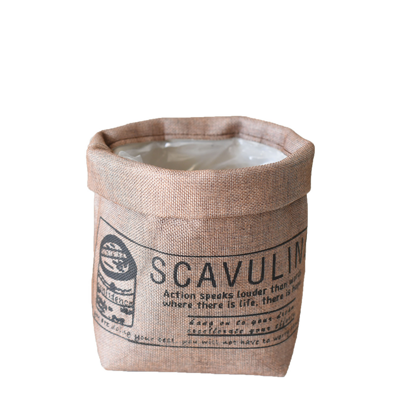 Avelena | Dekorativer Stoffpflanztopf mit Aufdruck – Vielseitiger Aufbewahrungstopf für Pflanzen und Deko