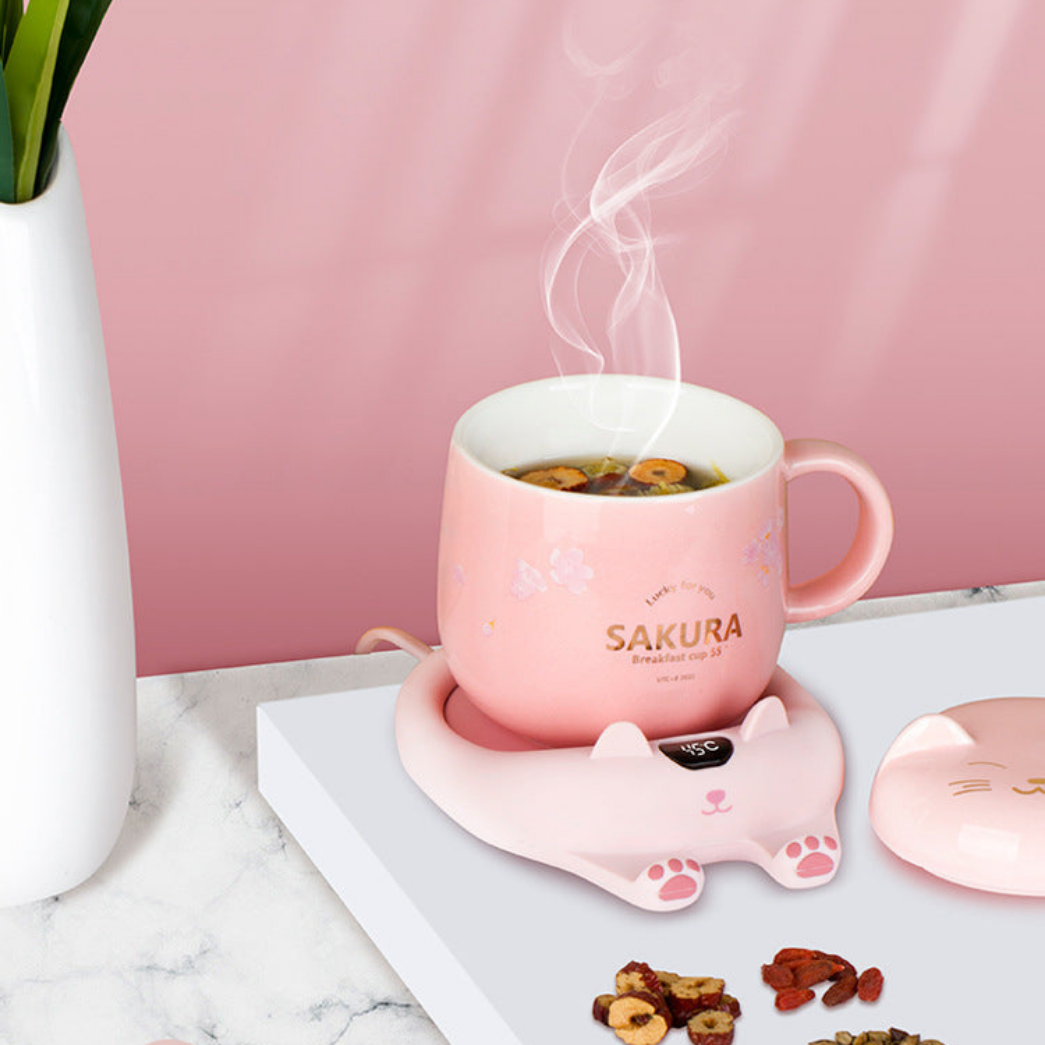 Avelena | Lifesmart Bubbles Katze Tassenwärmer mit Handyhalter