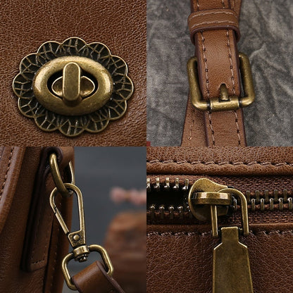 Avelena | Retro Einfarbige Leder Umhängetasche