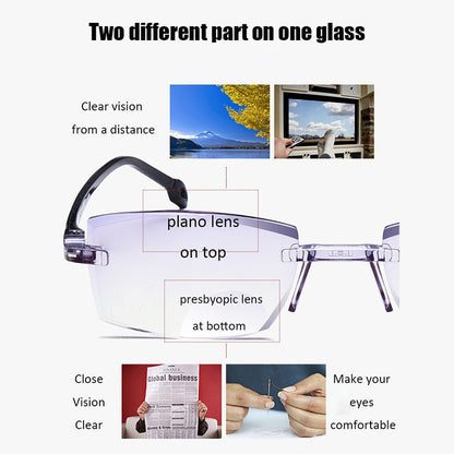 Avelena | 2024 neue hohe Härte Anti-Blau Licht Saphir Lesebrille Dual Focus Intelligente Lesebrille