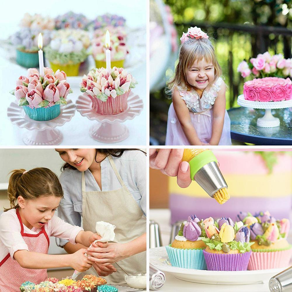 Avelena | Edelstahl Spritztüllen Set (13 Teile) für Cupcakes und Tortendekoration