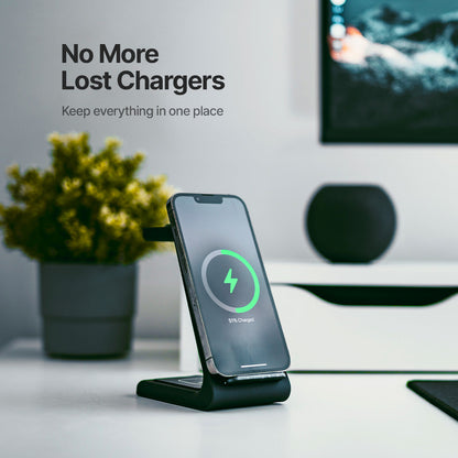 Avelena | 3-in-1 Wireless Charging Station | Apple, Samsung, Uhr, AirPods | Schnelllade-Lösung