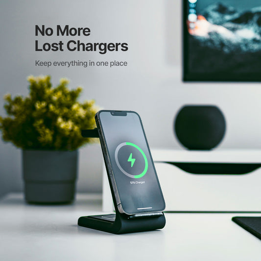 Avelena | 3-in-1 Wireless Charging Station | Apple, Samsung, Uhr, AirPods | Schnelllade-Lösung