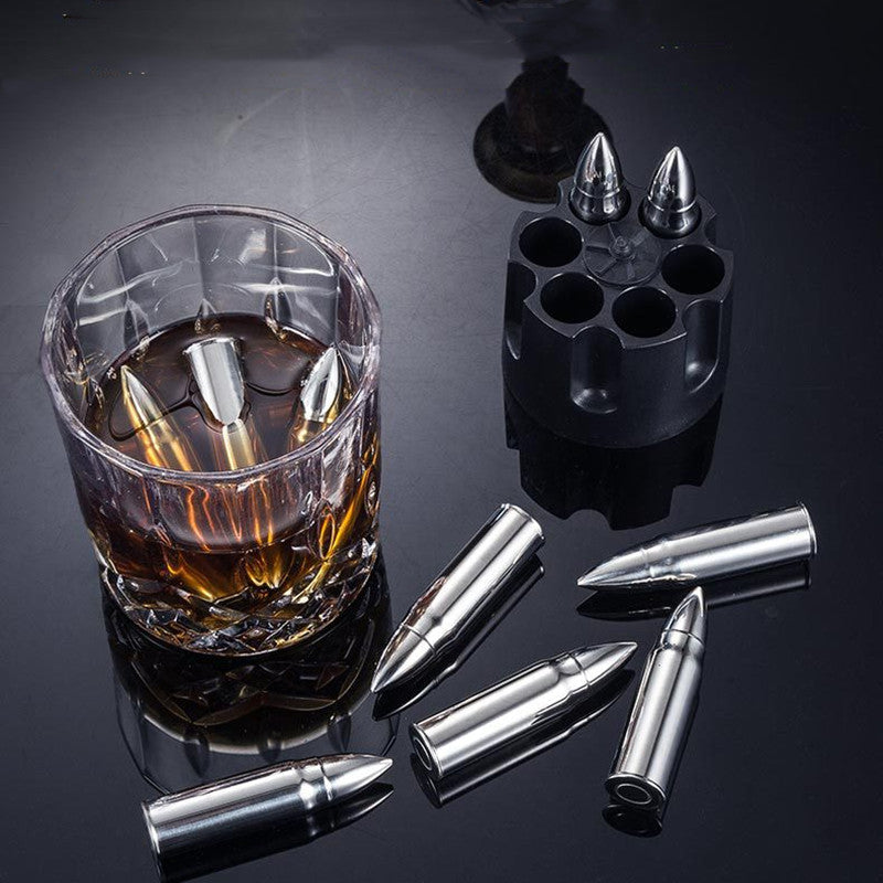 Avelena | Edelstahl bullet-förmige Metall-Eiswürfelschale