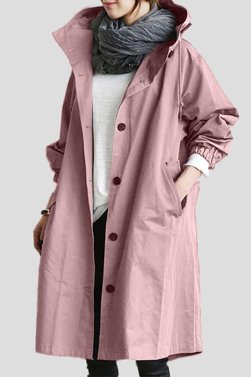 Waterdichte trenchcoat met capuchon voor vrouwen