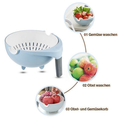 Avelena | Doppelschicht Flip-Drain-Korb, Obst- und Gemüsekorb aus Kunststoff, Tropfkorb