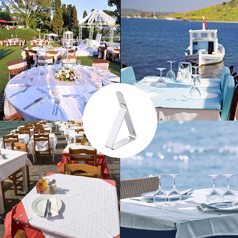 Avelena | Edelstahl Tischdeckenklammern (4 Stück)