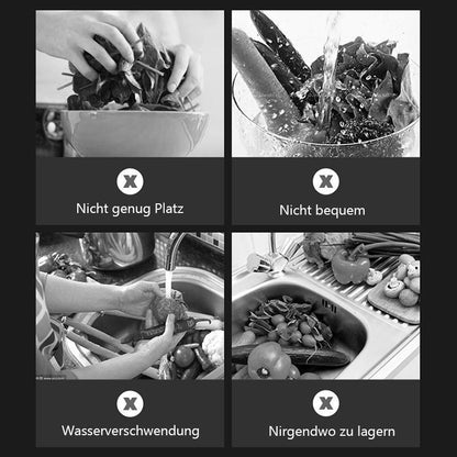 Avelena | Tragbare Multifunktionaler Waschbecken Klappkorb