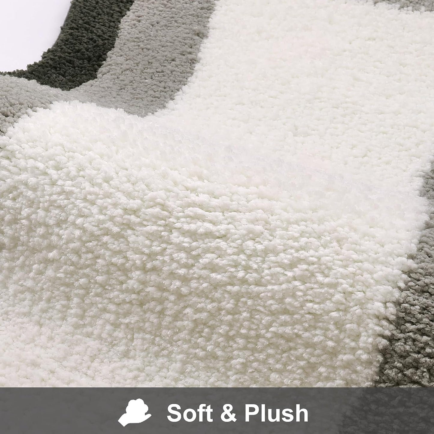 Avelena | Schwarz Verlauf Badmatten, Teppich für Badezimmer, Süßer rutschfester unregelmäßiger Teppich für Duschraum