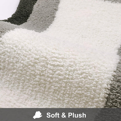 Avelena | Schwarz Verlauf Badmatten, Teppich für Badezimmer, Süßer rutschfester unregelmäßiger Teppich für Duschraum