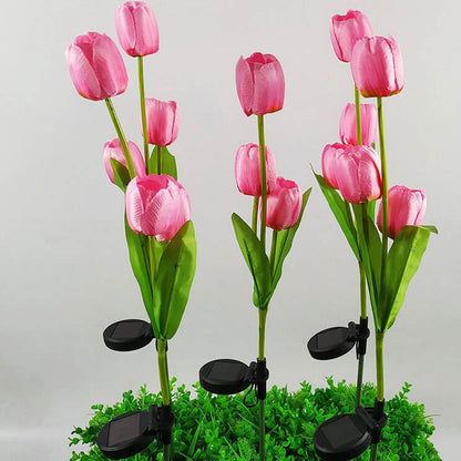 Avelena | Solar Tulpe Rasenlicht Außen Garten LED Tulpe Blumenlicht Bodenstecker Landschaftslicht