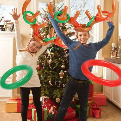 Avelena | Aufblasbares Rentier Geweih Ring Wurfspiel Set