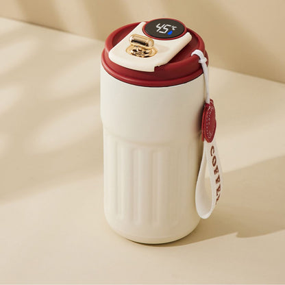 Avelena | Edelstahl  Kaffebecher mit LED Temperatur Anzeige 450 ML