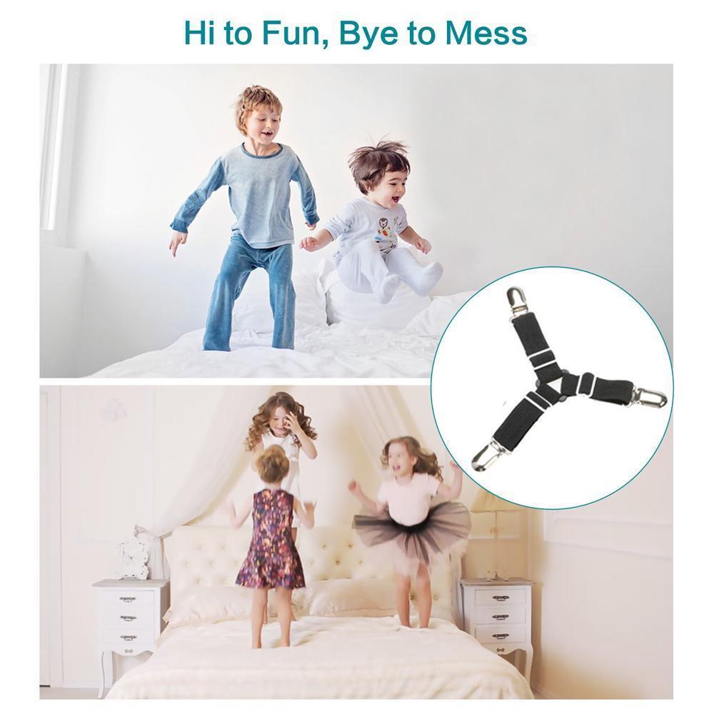 Avelena | Bettlakenspanner, 8er-Pack verstellbare dreieckige elastische Bandriemen