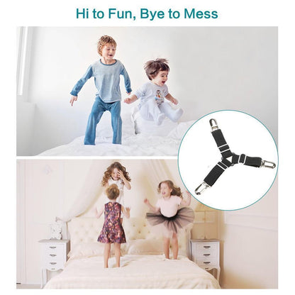 Avelena | Bettlakenspanner, 8er-Pack verstellbare dreieckige elastische Bandriemen