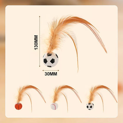 Avelena | Interaktiver Bouncing Ball für Katzen mit Federn