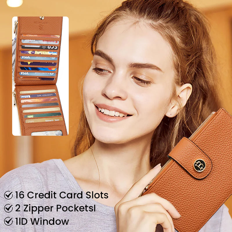 Avelena | Trendige Clutch mit Reißverschlusstaschen und Kartenfächern