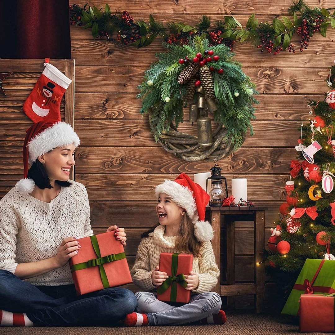 Avelena | Boho Weihnachtskranz mit Glocken | Tür- & Wanddekoration | Handgefertigt