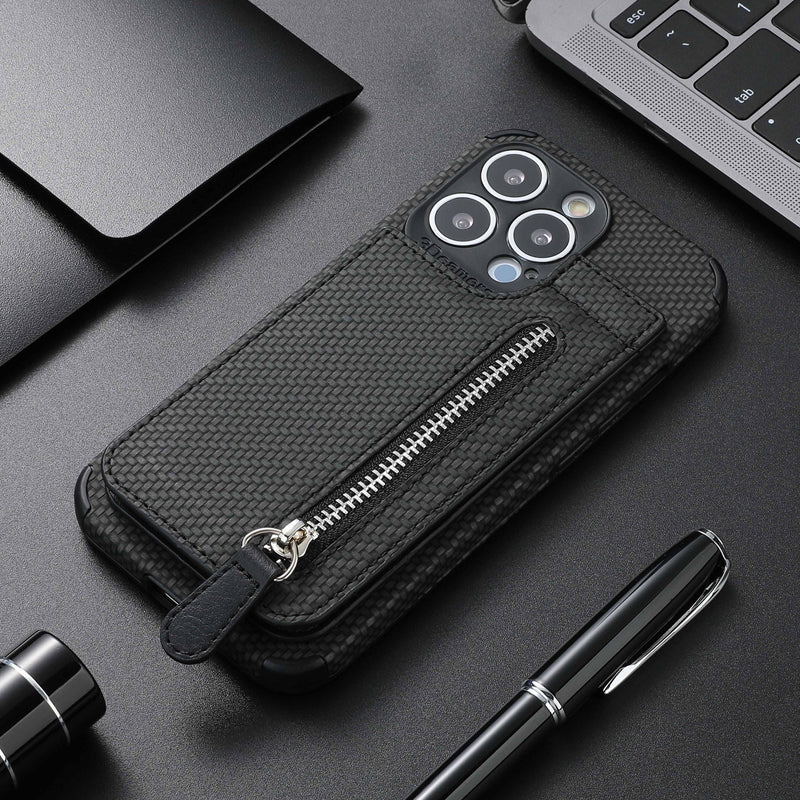 Avelena | Taschenbuchhülle Mit Reißverschluss Und Kreditkartenhalter Für Iphone