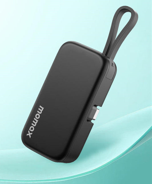 Avelena | 5000mAh Mini-Kapsel Tragbare Powerbank mit eingebautem Schnelllade-Kabel