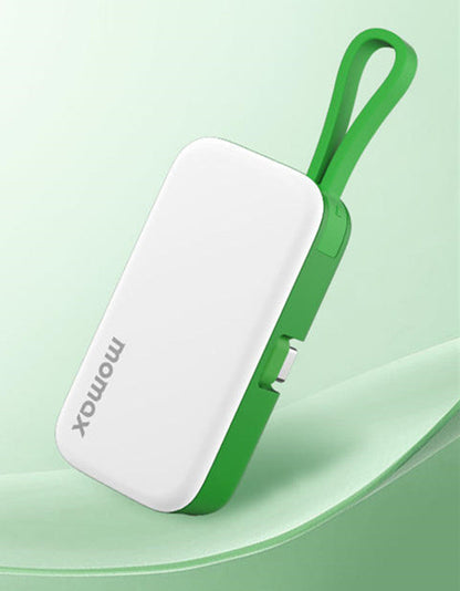 Avelena | 5000mAh Mini-Kapsel Tragbare Powerbank mit eingebautem Schnelllade-Kabel