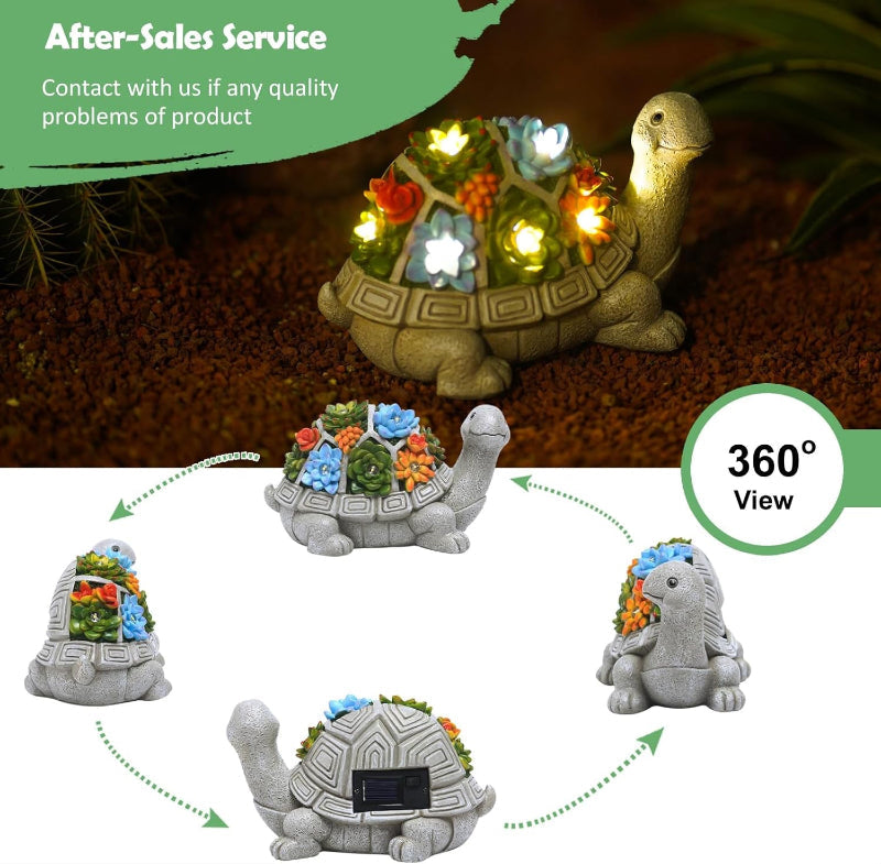 Avelena | Sonnenbeschienene Gartenstatue Mit Saftigen Pflanzen Und Led-Licht, Außen Garten Dekor