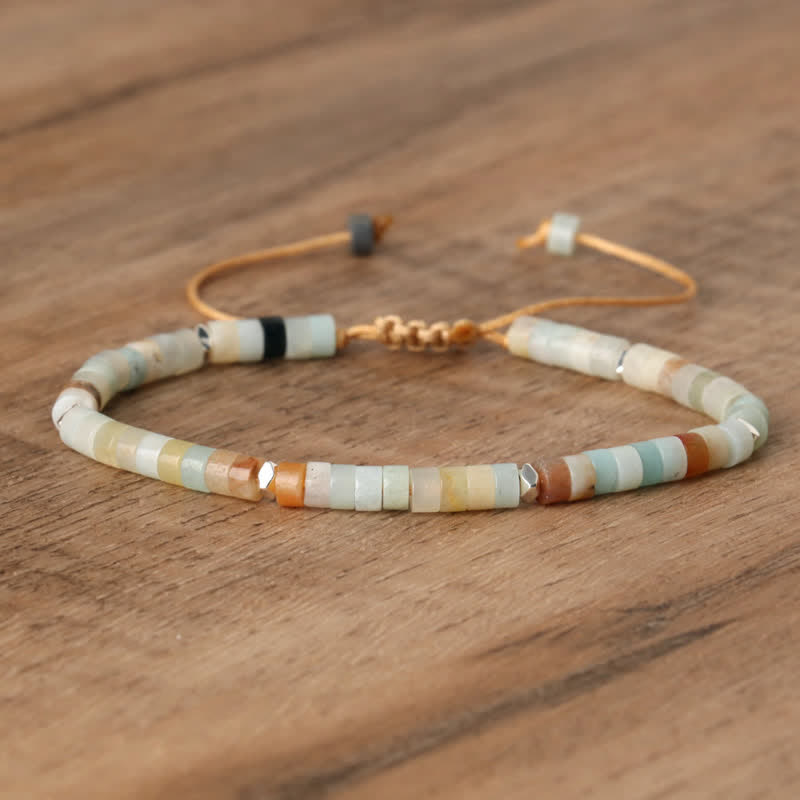 Avelena | Geflochtenes Armband mit 2,4 Mm Natursteinrollen Seraphina