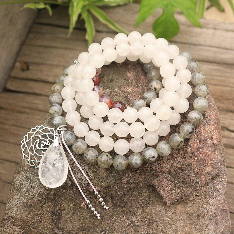 Avelena | Labradorit, Jade und Amethyst Mala Seraphine