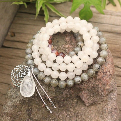 Avelena | Labradorit, Jade und Amethyst Mala Seraphine