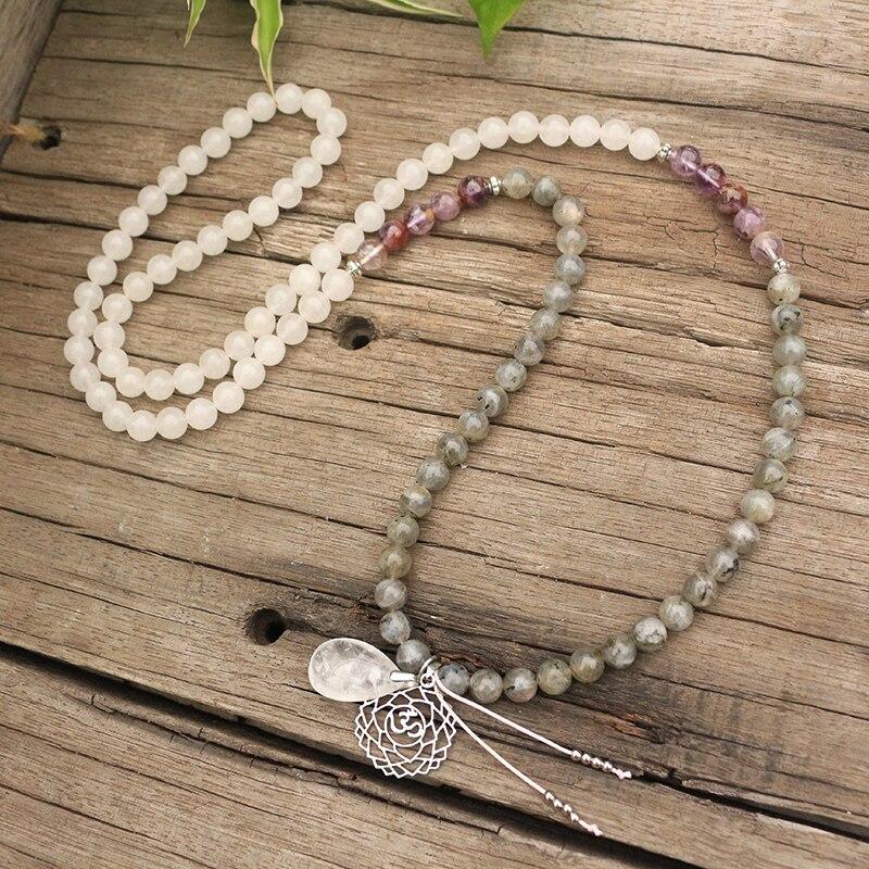 Avelena | Labradorit, Jade und Amethyst Mala Seraphine