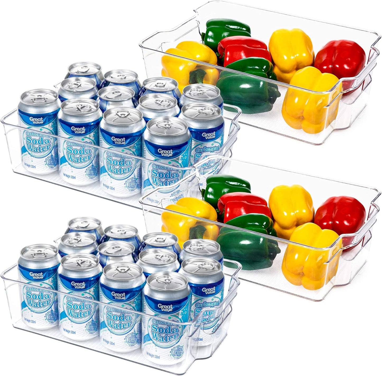 Avelena | Durchsichtige Aufbewahrungsboxen für Kühlschränke - 4 Stück Coolorganize