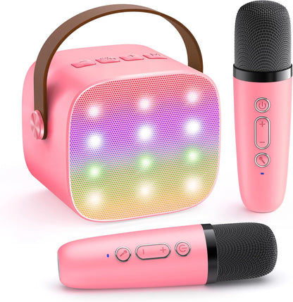 Avelena | Tragbare Mini Karaoke Maschine mit Bluetooth Lautsprecher & 2 Wireless Mikros – Veylo