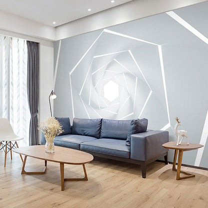 Avelena | Illustrationsstil Große Wandmalereien, 3D Endozentrische Geometrien Wandverkleidung für Galerie, Maßgeschneidert