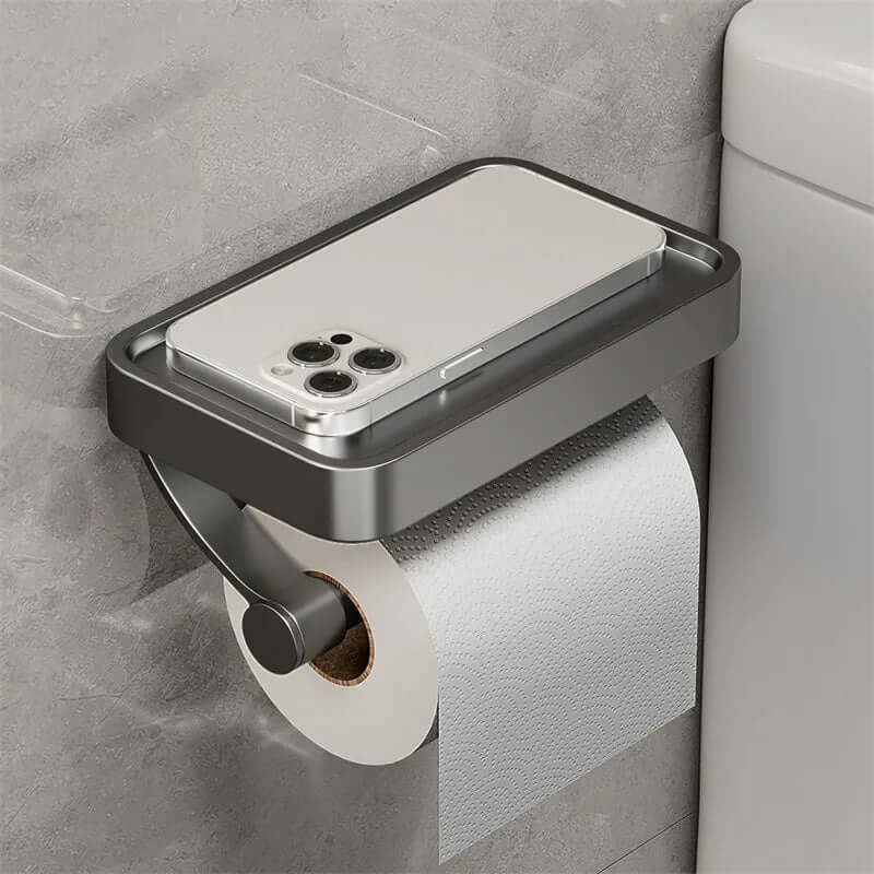 Avelena | Edelstahl Toilettenpapierhalter mit Ablage