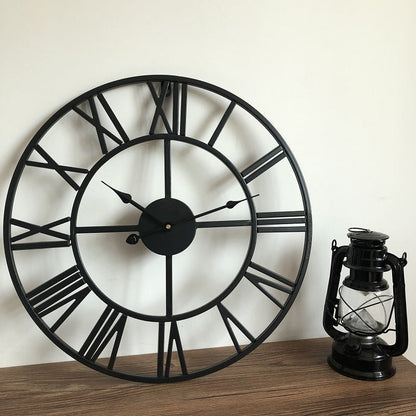 Avelena | Roman Letters Große Stille Wand-Uhr 16 Zoll Eisen