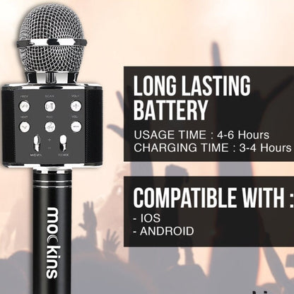 Avelena | Tragbares Karaoke-Mikrofon - Mikrofon mit integriertem Bluetooth-Lautsprecher - Kompatibel mit IOS- und Android-Geräten