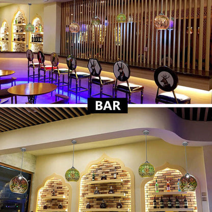 Avelena | Moderne kreative 3D bunte Feuerwerk Glas 1-Licht Kuppel Pendelleuchte