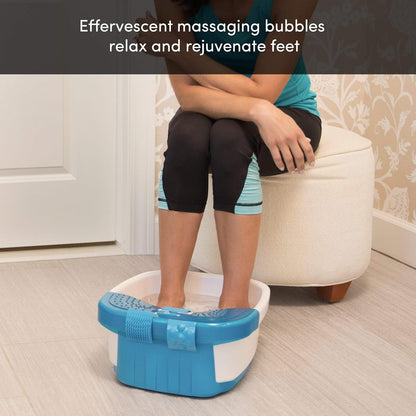 Avelena | Bubble Bliss Deluxe Fußbad Mit Wärme, Massierender Bogen, 3 Akupressuraufsätzen, Spritzschutz, Erhöhten Knoten Lagert Blasen