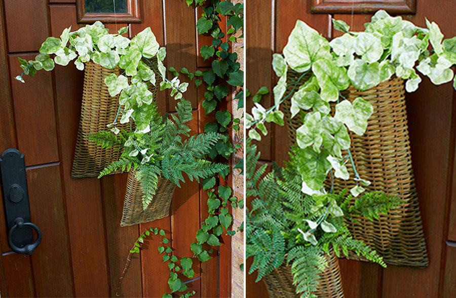 Avelena | Rattan Wandkörbe, Set mit 2
