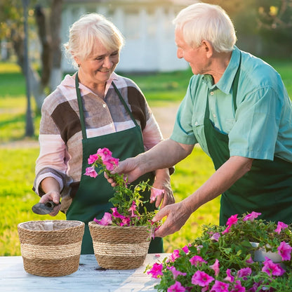 Avelena | Dekorative Pflanzenkörbe aus Seegras im 3er-Set – Handgeflochtene Blumentöpfe mit Folieneinsatz