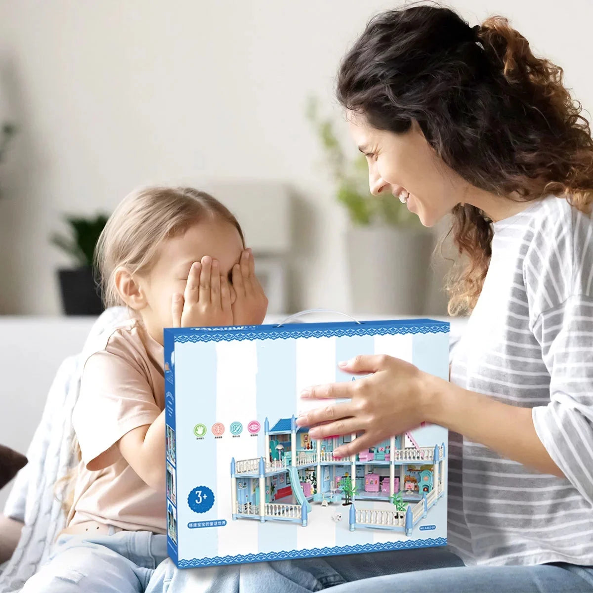 Avelena | Puppenhaus Mit Farbenfrohem Licht, Tust Als Ob Spiel Multirom & 2 Puppen